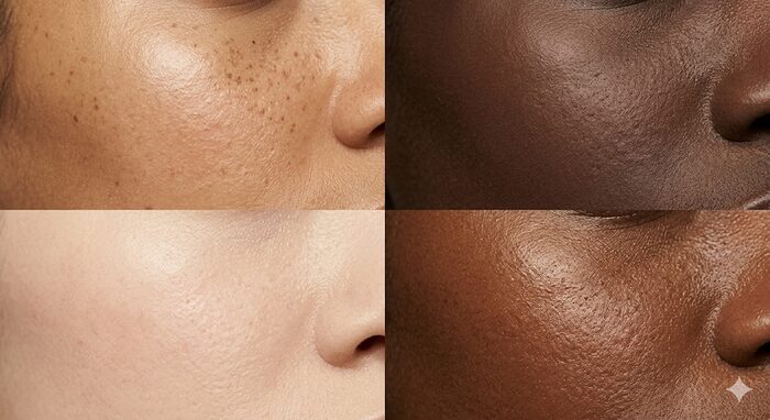 Skin scan concept across skin tones